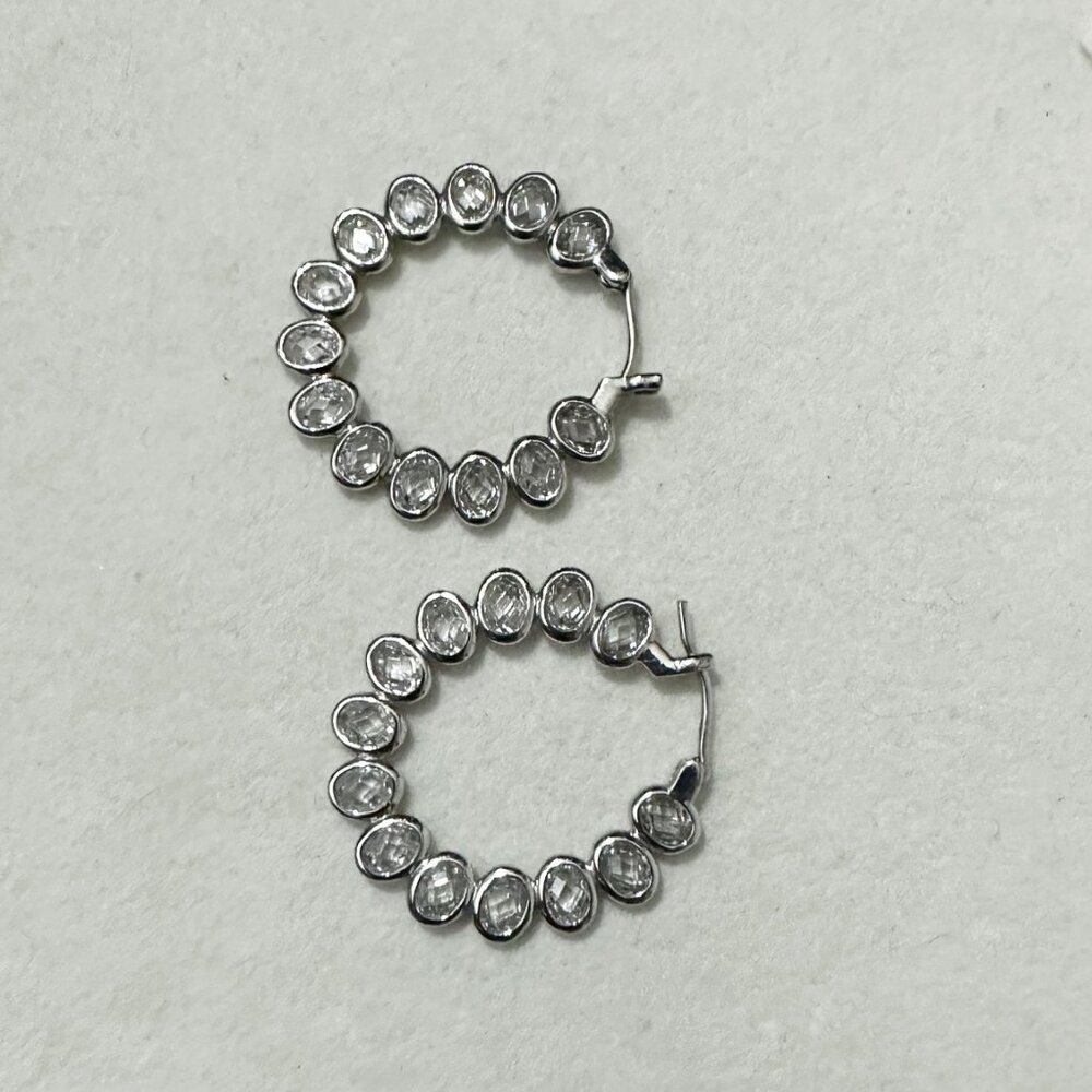 New/Unworn Diamonique Hoop Earrings